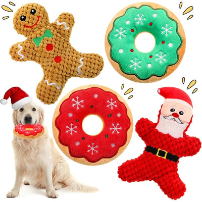 Peluche Donut de Noël Chien Mâcheur Lots de 3 et 5