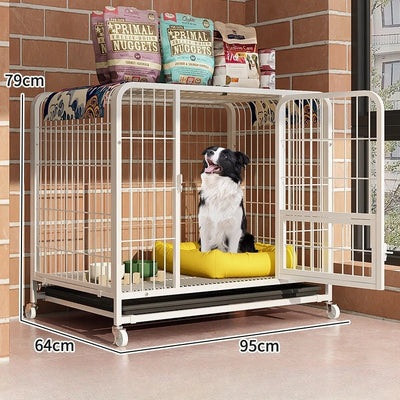 Cage pour Chien Labrador avec Plateau Toilette et Roulettes