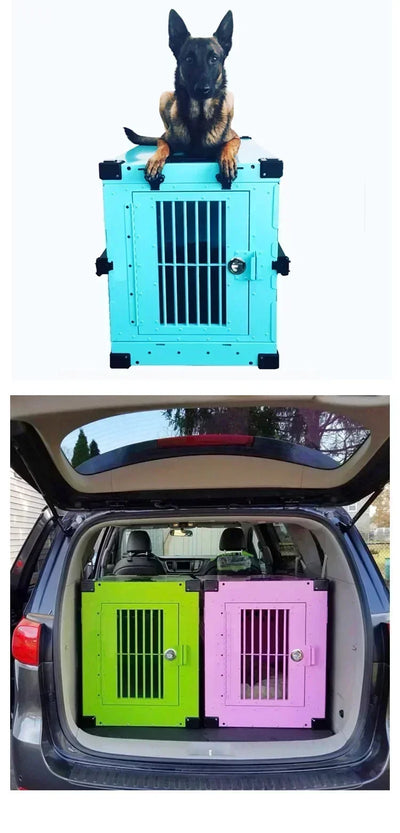 Caisse de Transport Chien Aluminium Pliable 61 à 143 cm