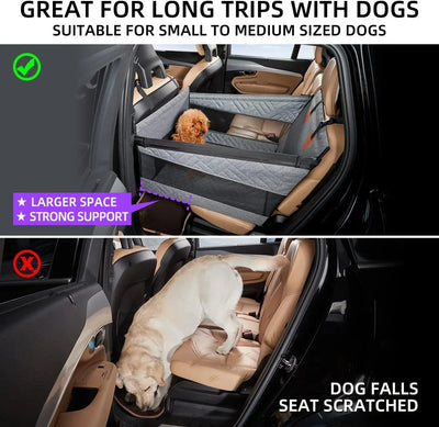 Siège Voiture pour Chien Rehaussé Étanche avec Sangle Sécurité
