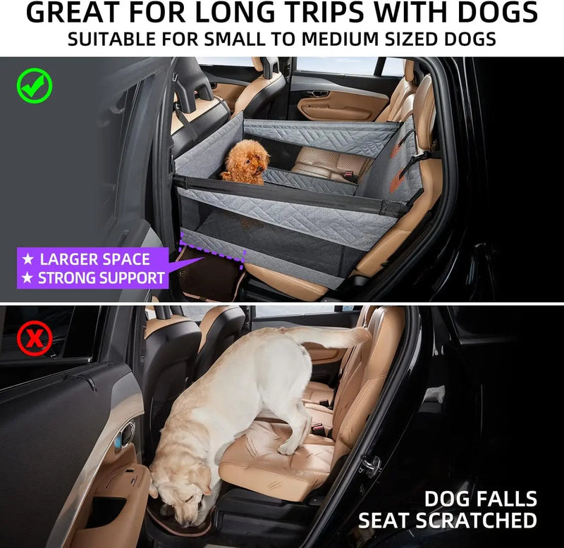 Siège Voiture pour Chien Rehaussé Étanche avec Sangle Sécurité