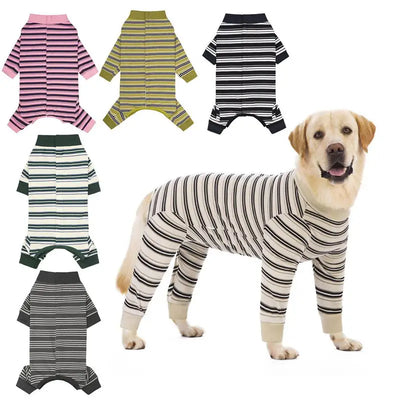 Pyjama pour Chien Rayé Combinaison Intégrale Grand Chien