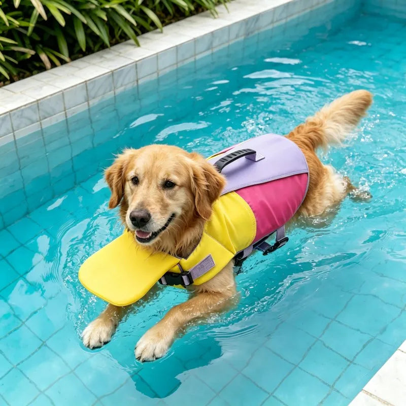 Gilet de Sauvetage pour Chien Multicolore Flotteur Avant Amovible