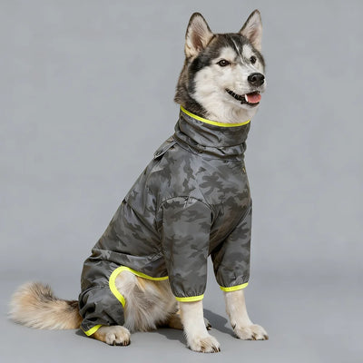 Manteau Imperméable Camouflage Réfléchissant Combinaison Gros Chien