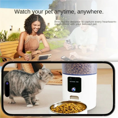 Distributeur de Croquettes Connecté 6 L Caméra et Interphone