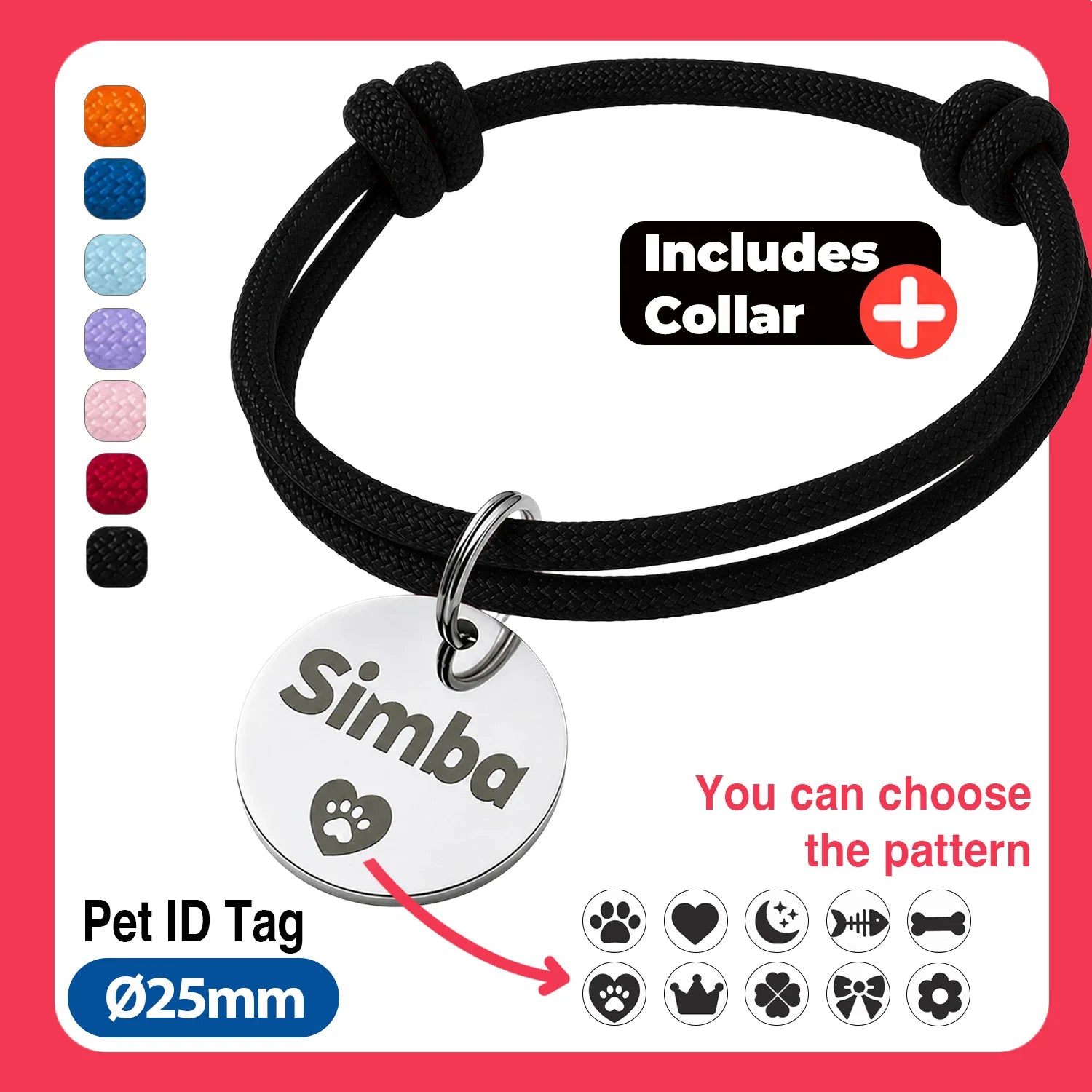 Médaille Gravée Multi-Formes en Inox pour Chien