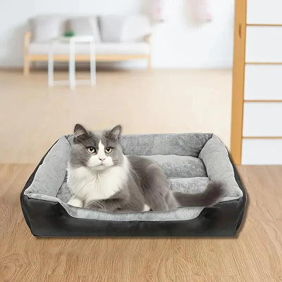 Panier Canapé d'Hiver Chien Rebords Doux Noir Grande Taille