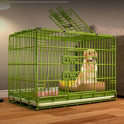 Cage pour Chien Pliable en Métal Verte Portable