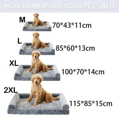 Canapé Orthopédique pour Chien Mémoire de Forme Rebords Lavable