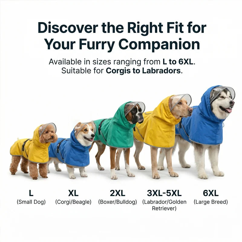 Manteau Imperméable Chien Visière Réfléchissant du L au 6XL