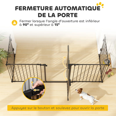 Barrière de Sécurité Modulable PawHut 300 cm pour Chien
