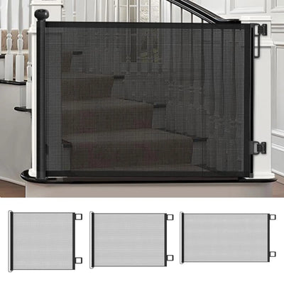 Barrière Rétractable pour Chien en Maille, Sans Perçage 80 cm