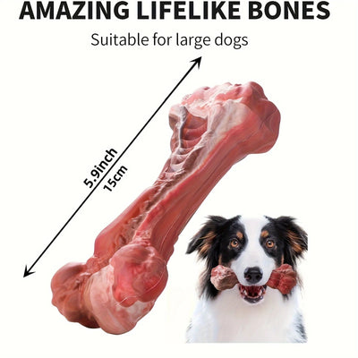 Jouet Indestructible Os Réaliste à Mâcher Goût Bœuf 15 cm