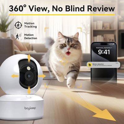 Caméra pour Chien 2K WiFi Double Bande Vision Nocturne
