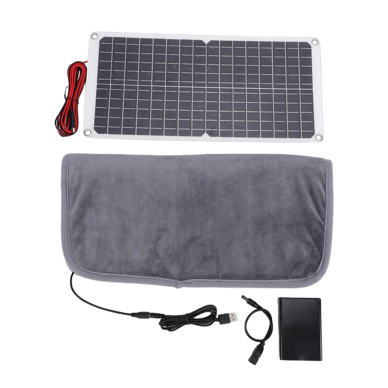Coussin Chauffant Solaire Portable pour Chien Batterie Intégrée