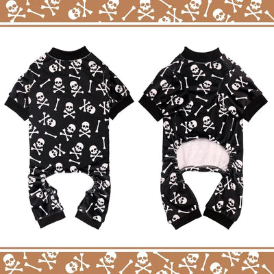 Pyjama Halloween Crâne et Os pour Chien