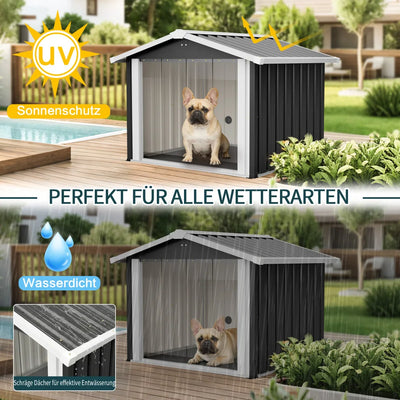 Niche Chien Métal Extérieur Anti-UV Ventilée 102x91x84 cm