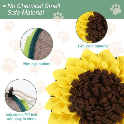 Tapis de Fouille Tournesol Alimentation Lente Chien