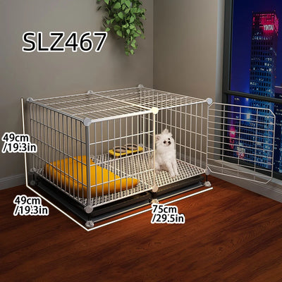 Cage pour Chien Intérieur Petite Taille avec Zone Toilette