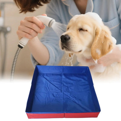 Piscine pour Chien Carrée 50 cm Bac de Lavage