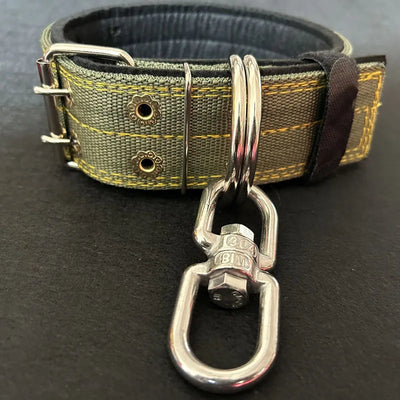 Collier Rembourré Anti-Torsion Anneau Pivotant Grand Chien