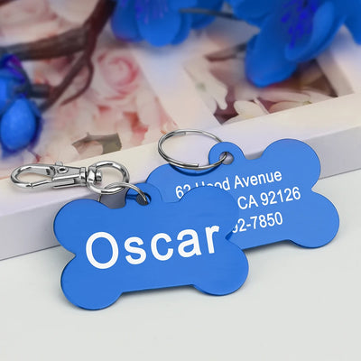 Médaille Gravée en Os pour Chien et Chat