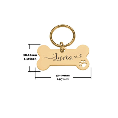 Médaille Ligne Ondulée Gravée Nom pour Chien