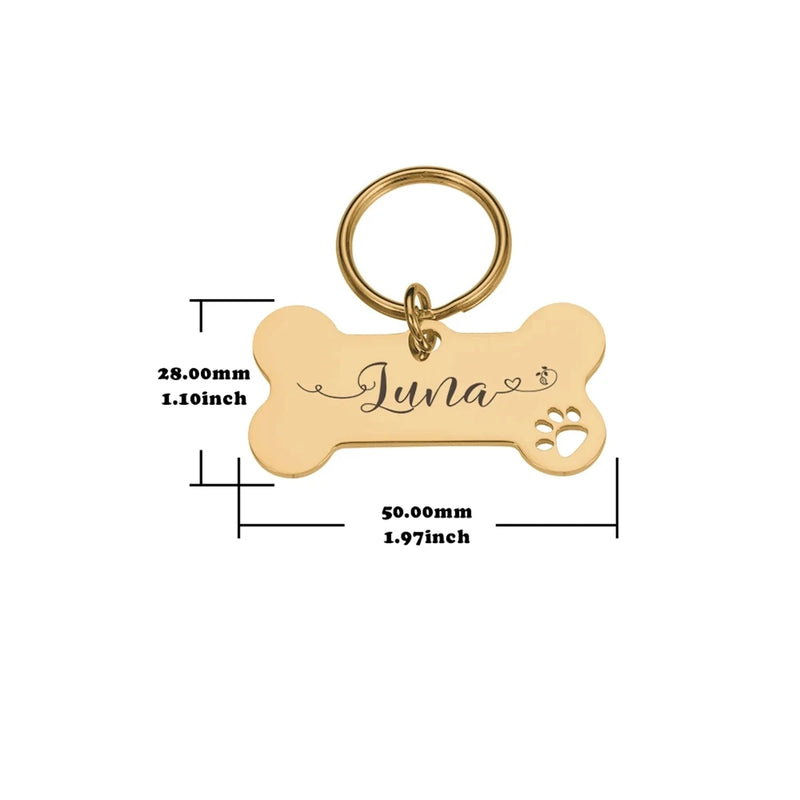 Médaille Ligne Ondulée Gravée Nom pour Chien