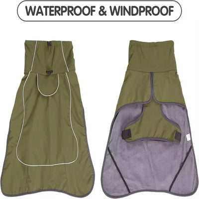 Manteau Imperméable d'Hiver Coupe-Vent Bande Réfléchissante Grand Chien