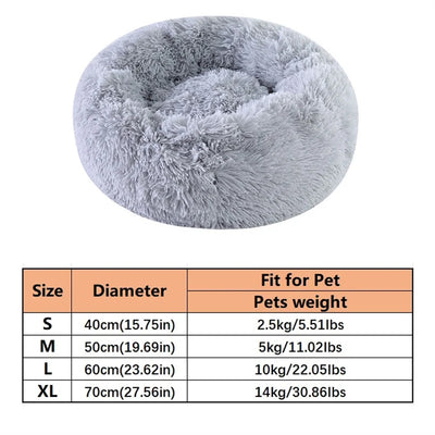 Panier Donut Fausse Fourrure pour Petit et Moyen Chien