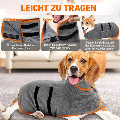 Peignoir Séchage Rapide 2 en 1 pour Chien