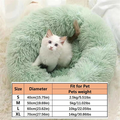 Panier Donut Fausse Fourrure pour Petit et Moyen Chien