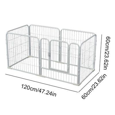 Parc pour Chien Pliable 6 Panneaux Acier Inoxydable 120 cm