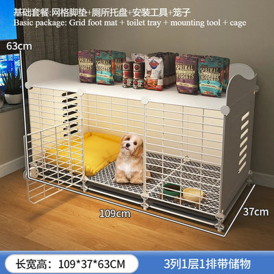 Meuble Cage Chien d'Intérieur Petite Taille sur Roulettes