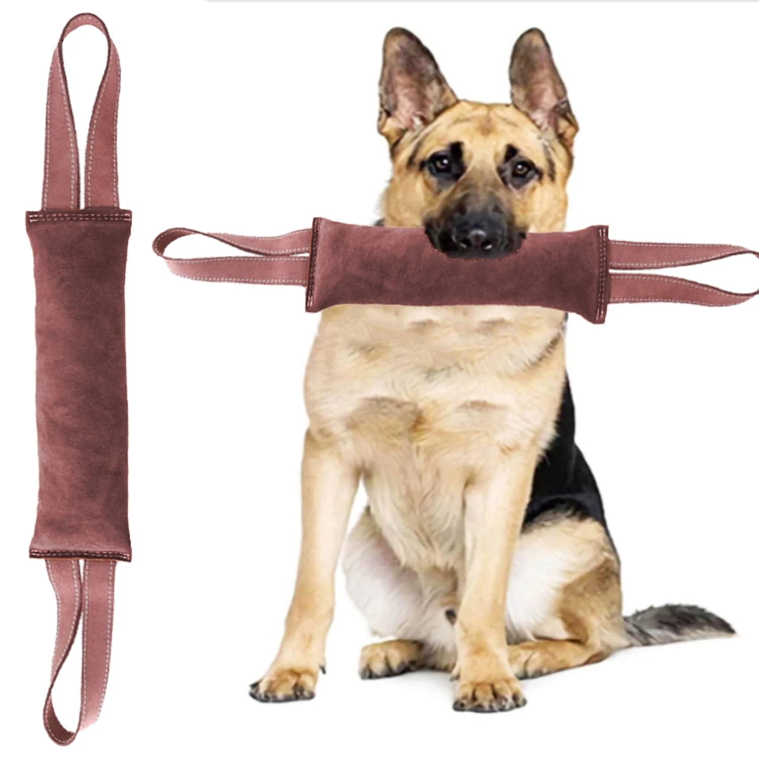 Jouet de Traction Chien Daim Boudin à Poignées 30 cm