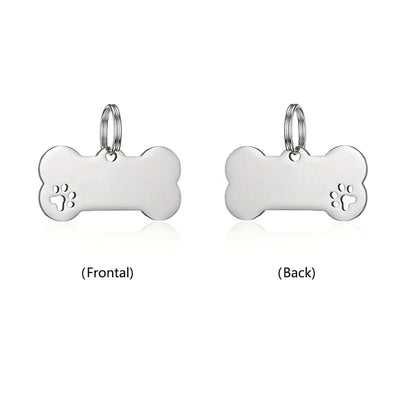 Médaille Os Empreinte de Patte Gravée pour Chien