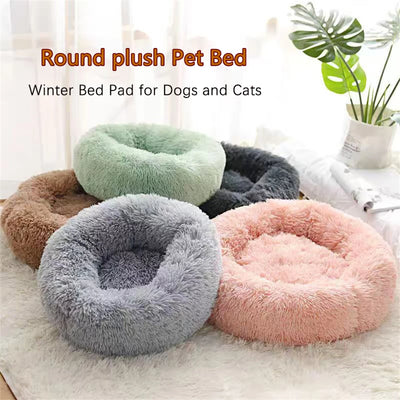Panier Donut Fausse Fourrure pour Petit et Moyen Chien