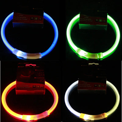 Collier Lumineux LED Rechargeable USB Tube 70 cm Chien