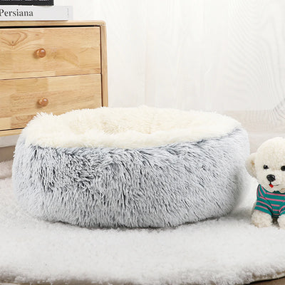 Panier Donut Gris Givré Grand Chien 40 à 100 cm