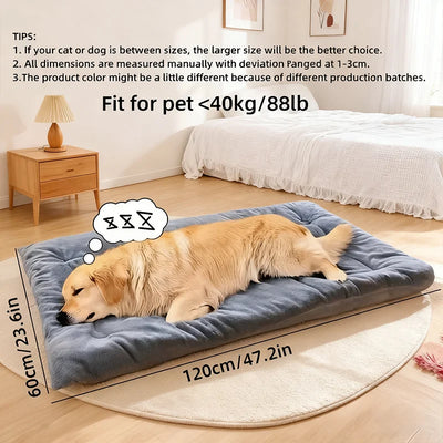 Matelas Épais 120x60 cm Gros Chien Gris Intérieur