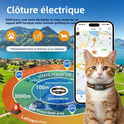 Collier GPS 4G Chien Clôture Virtuelle jusqu'à 54 kg