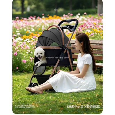 Poussette pour Chien Pliable Nacelle Amovible Aluminium