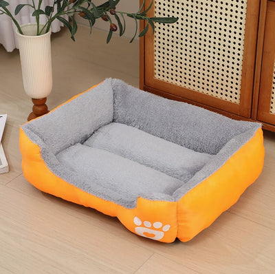 Canapé pour Chien Carré Doux Lavable Chaud d'Hiver