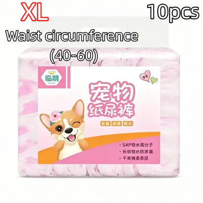 Couche pour Chien Jetable Petit et Moyen Gabarit 10 Pièces