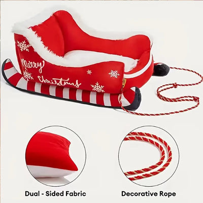 Panier Traîneau de Noël Chien Petit Format