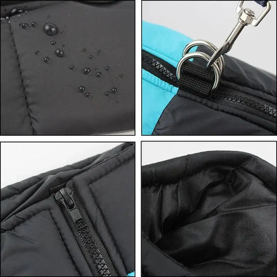Manteau Hiver Chien Grande Taille Coupe-Vent Zippé