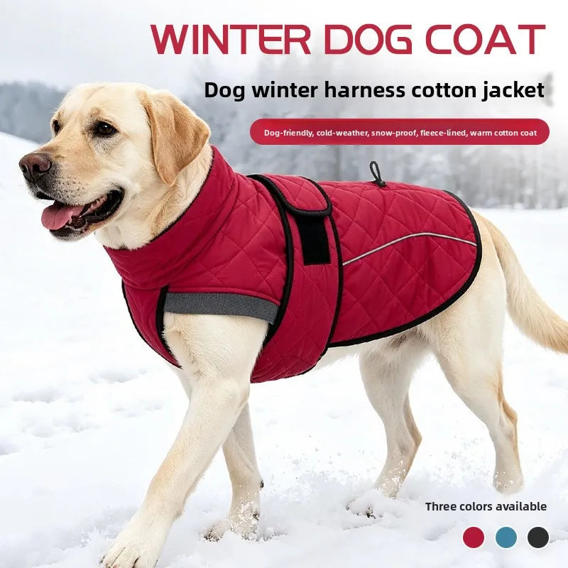 Manteau Imperméable Doublé Polaire pour Grand Chien, Ouverture Harnais