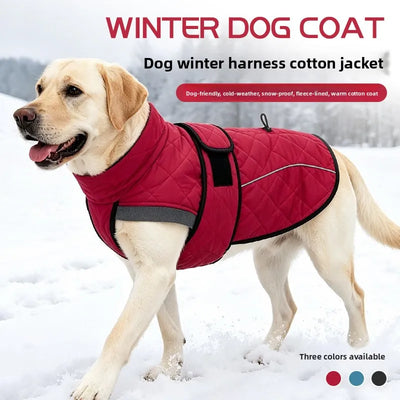 Manteau Imperméable Doublé Polaire pour Grand Chien, Ouverture Harnais