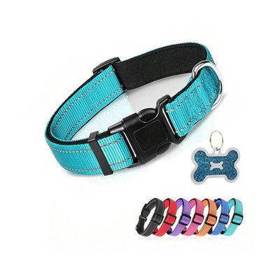 Collier Nylon Doux Réfléchissant pour Chien