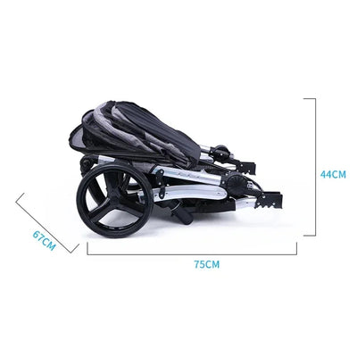 Poussette pour Chien Moyen 4 Roues Pliable Nacelle 73 cm
